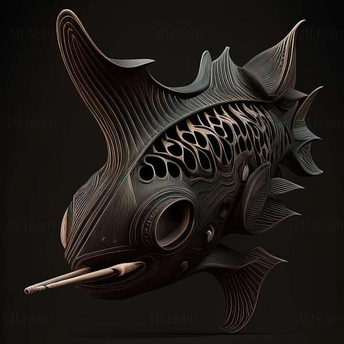 Animals Black knife fish